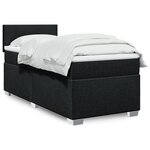 vidaXL Sommier à lattes de lit avec matelas Noir 100x200 cm Tissu