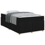 vidaXL Cadre de lit avec matelas avec matelas Noir 120 x 200 cm tissu