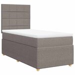 vidaXL Sommier à lattes de lit avec matelas Taupe 100x200 cm Tissu