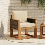 vidaXL Sofa de milieu extérieur Bois d'Acacia Massif Naturel