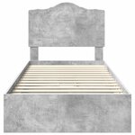 vidaXL Lit de Rangement Gris béton 90 x 200 cm Bois d'ingénierie