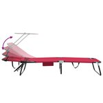 vidaXL Chaise longue pliante avec auvent rouge en tissu Oxford 600D