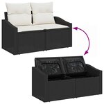 vidaXL Ensemble de canapé de jardin avec coussin 6 Pièces Noir  Crème