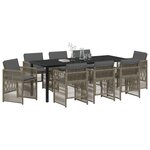 vidaXL Ensemble de salle à manger pour jardin 9 Pièces Gris Poly rotin
