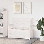 vidaXL Banc Blanc 112 5x51 5x96 5 cm Bois de pin massif