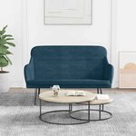 vidaXL Banc Bleu 110x76x80 cm Velours