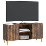 vidaXL Meuble TV 102 x 34 5 x 50 cm Chêne fumé Bois d'ingénierie