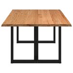 vidaXL Table à manger et bord naturel bois massif chêne rectangulaire