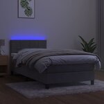 vidaXL Sommier à lattes de lit et matelas et LED Gris clair 80x200 cm