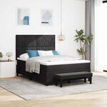 vidaXL Lit à ressorts avec matelas Noir 140 x 190 cm Velours