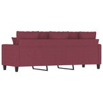 vidaXL Canapé à 3 places Rouge bordeaux 180 cm Tissu