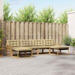 vidaXL Ensemble de canapés d'extérieur 6 pc Blanc et Beige