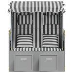 vidaXL Strandkorb avec coussins Résine tressée bois solide gris blanc