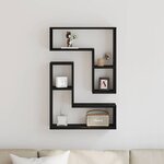 vidaXL Étagères Murales avec étagère 2 Pièces Chêne noir 50 x 15 x 85 cm