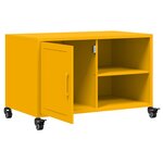vidaXL Meuble TV jaune moutarde 68x39x43 5 cm acier
