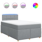 vidaXL Sommier à lattes de lit avec matelas Gris clair 120x200cm Tissu