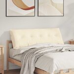 vidaXL Coussin de Dos Crème 140 x 50 cm Tissu en velours côtelé