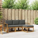 vidaXL Ensemble de canapés d'extérieur 4 pc Naturel et Anthracite