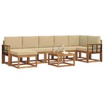 vidaXL Ensemble de canapés d'extérieur 8 Pièces Naturel et Beige