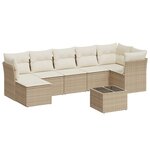 vidaXL Salon de jardin avec coussins 8 Pièces beige résine tressée