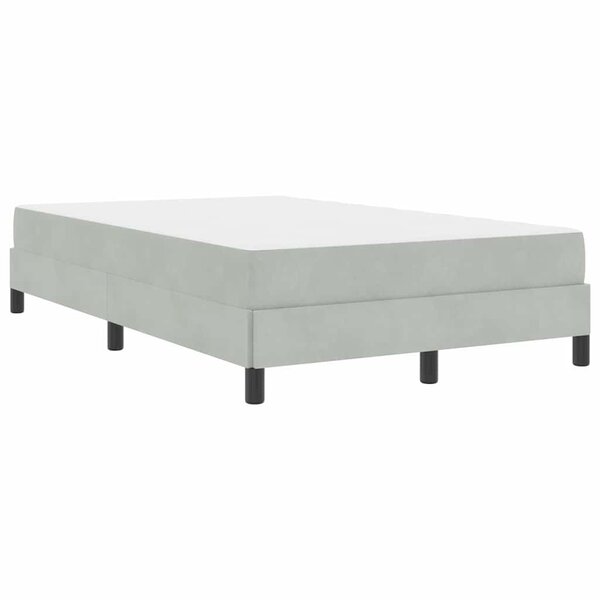 vidaXL Lit boxspring avec matelas Gris clair 120 x 200 cm Velours