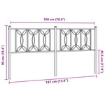 vidaXL Tête de lit métal noir 180 cm