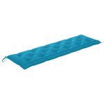 vidaXL Banc de jardin avec coussin bleu clair 175 cm Teck massif