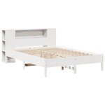 vidaXL Lit bibliothèque sans matelas blanc 120x190 cm bois pin massif
