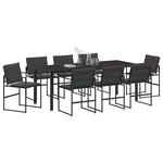 vidaXL Ensemble de salle à manger pour jardin 9 Pièces Noir