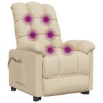 vidaXL Fauteuil électrique de massage Crème Tissu