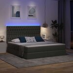 vidaXL Lit avec rangement et LED Gris foncé 180 x 200 cm Polyester