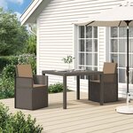 vidaXL Chaises de jardin salle à manger 2 Pièces Gris clair et Taupe PP