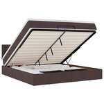 vidaXL Lit ottoman avec matelas et LED Marron foncé 180x200 cm tissu