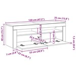 vidaXL Meuble TV avec lumières LED blanc 120x35x40 cm