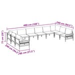 vidaXL Ensemble de canapé de jardin 10 Pièces Anthracite Acier