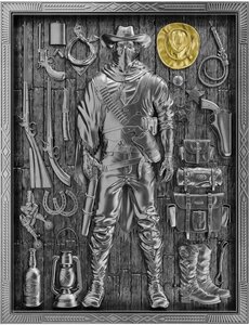 Monnaie COWBOY Warriors Through Time 2 Oz Argent 5 Tala Samoa 2025 (PRÉCOMMANDE)