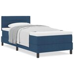 vidaXL Lit boxspring avec matelas avec matelas Bleu 90 x 190 cm tissu