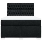 vidaXL Sommier à lattes de lit avec matelas Noir 160x200 cm Tissu