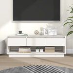 vidaXL Meuble TV Blanc 110 5x34x40 cm Bois de pin massif