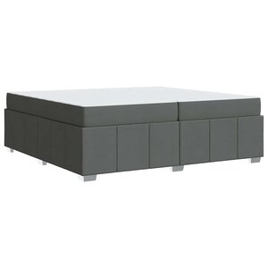 vidaXL Cadre de lit avec matelas Gris foncé 200 x 200 cm tissu