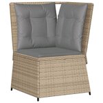 vidaXL Salon de jardin avec coussins 5 Pièces beige résine tressée