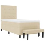 vidaXL Lit à ressorts avec tête de lit Crème 100 x 200 cm tissu