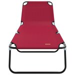 vidaXL Chaise longue pliante portable rouge en tissu Oxford 600D