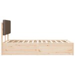 vidaXL Cadre de lit avec tête de lit rembourrée Taupe 135 x 190 cm