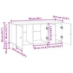 vidaXL Meuble TV Noir 99 x 34 5 x 50 cm Bois d'ingénierie