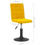 vidaXL Chaises pivotantes à manger lot de 2 jaune moutarde velours