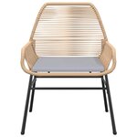 vidaXL Ensemble à manger jardin coussins 5Pièces marron poly rotin verre