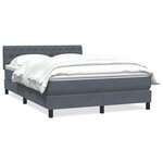 vidaXL Sommier à lattes de lit et matelas gris foncé 140x220cm velours