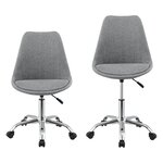 Fauteuil chaise siège de bureau rembourré 5 roulettes rotatif à 360° et réglable en hauteur métal gris clair 03_0004995