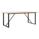vidaXL Table à manger cadre en O 200x100x75cm bois de pin massif acier